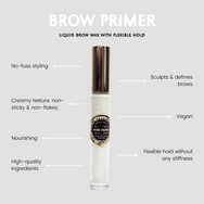 Genuist Beauty Brow Primer- a texturizing liquid brow wax with maximum hold for brow styling