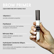 Genuist Beauty Brow Primer- a texturizing liquid brow wax with maximum hold for brow styling