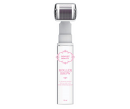 A Roller Brow dermaroller tool with a clear serum container, designed for brow enhancement.