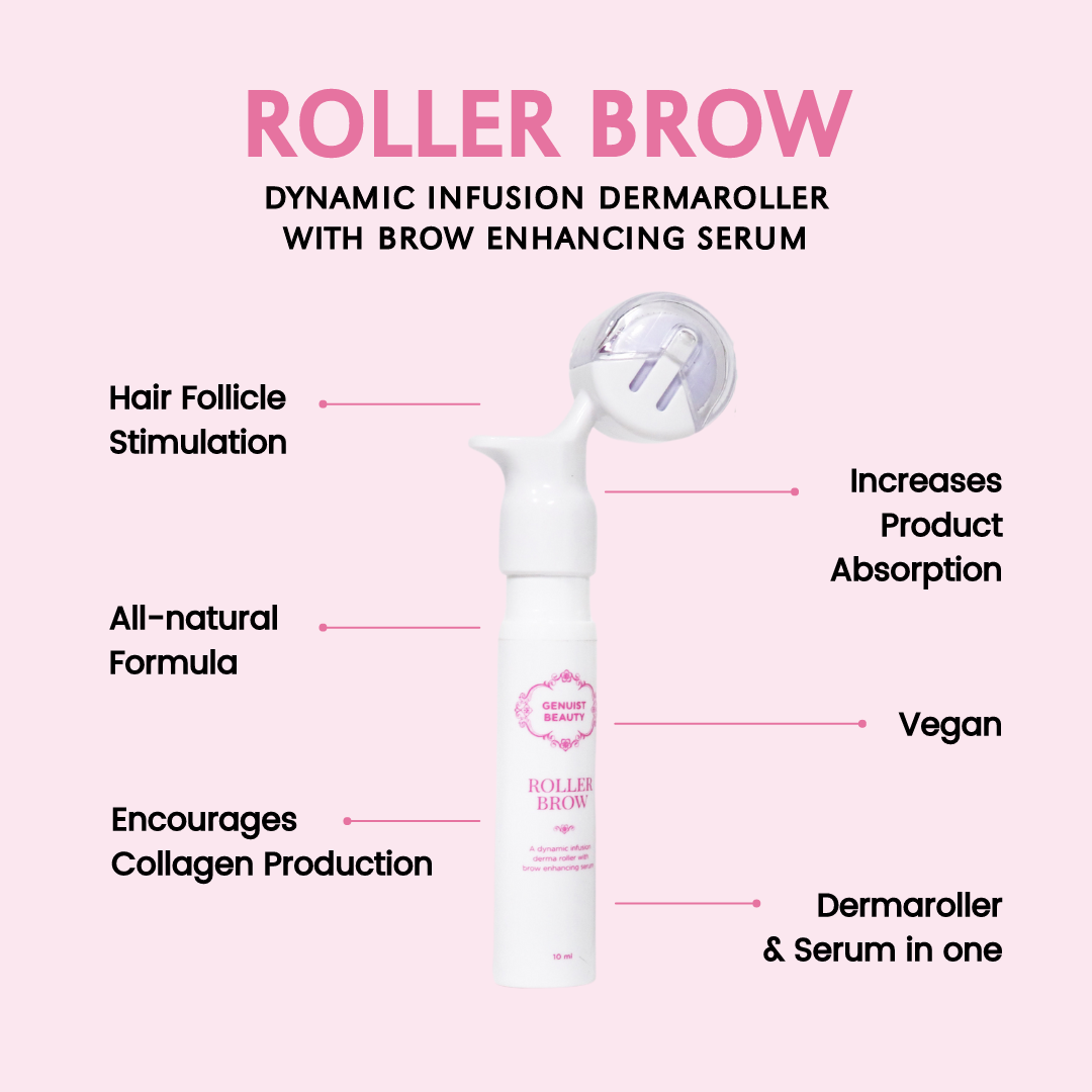 Genuist Beauty Roller Brow: Dynamic Infusion Dermaroller with Brow Enhancing Serum